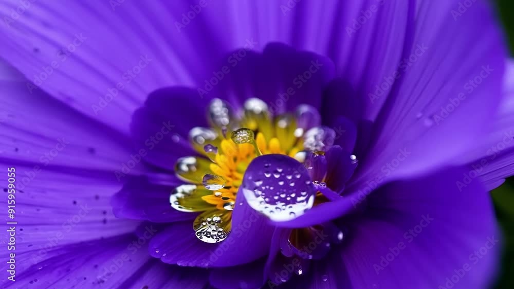 Poster a macro shot of a single purple pansy reveals the intricate patterns on its petals enhanced by the p