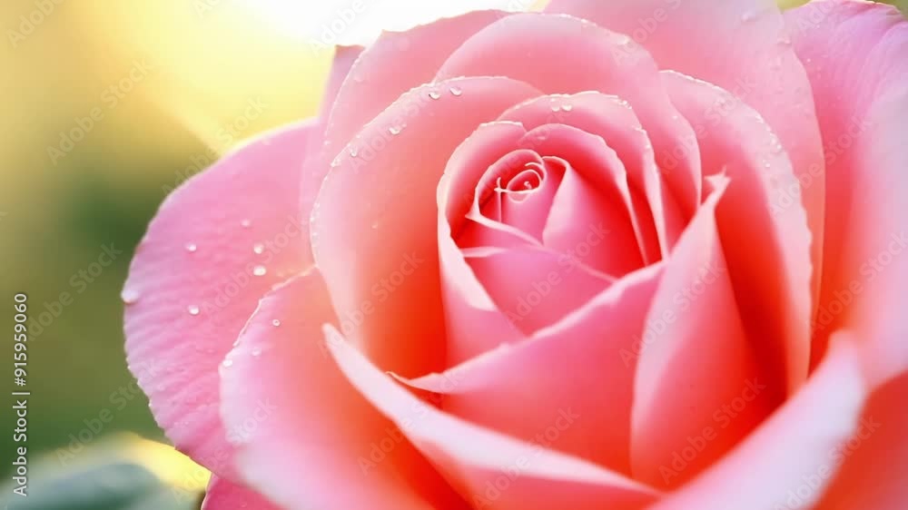 Poster a delicate pink rose its intricate layers of petals creating a soft feminine hue that glows in the s