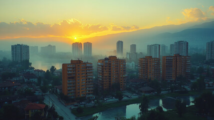 Fototapeta premium building construction in big cities.generative ai