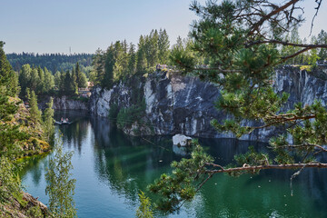 Russia. Karelia. Ruskeala Mountain Park. Marble Canyon