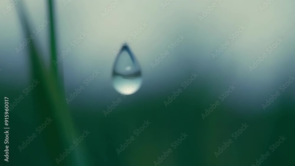Aufkleber the delicate balance of clear dew drops delicately perched on thin grass blades as if hanging on for