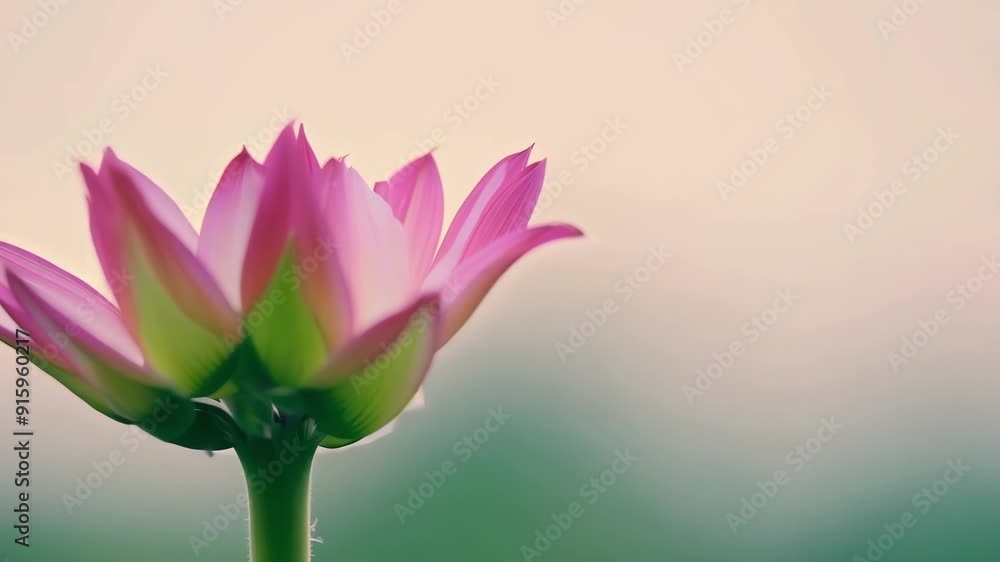 Poster With a delicate pink hue a budding flower appears as if it is holding onto its secrets before eventually blooming into a beautiful blossom.
