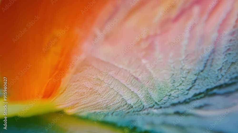 Aufkleber As the camera zooms in on a closeup of a multicolored flower petal the viewer is treated to a symphony of vivid hues and textures each petal blending seamlessly into the next.