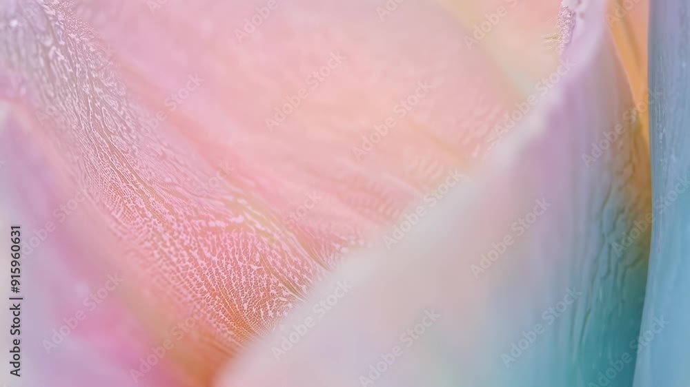 Poster with gentle graceful movements the camera captures the ethereal beauty of a closeup of a pastel flow