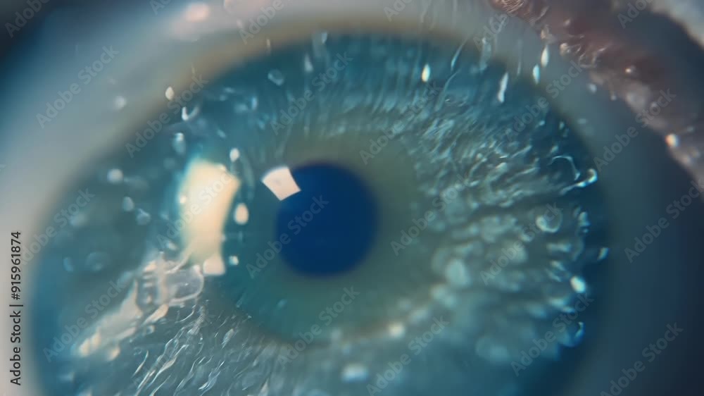 Aufkleber A captivating closeup of a frogs eye showcasing the round unblinking pupil and the delicate web of vessels surrounding it.