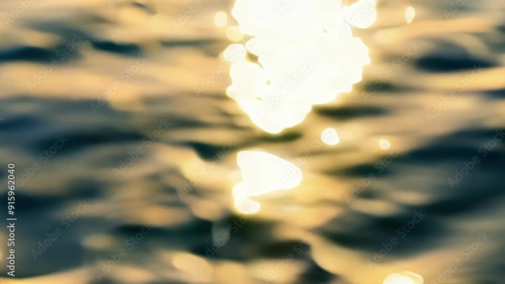 Poster The reflection of the sun in the water distorts and bends creating a dreamy and abstract effect that adds a sense of mystery to the scene.
