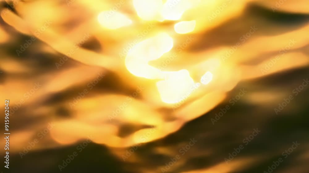 Poster Closeup of the ripples and gentle waves capturing the way the sunlight plays on the surface of the water casting a warm and ethereal glow.