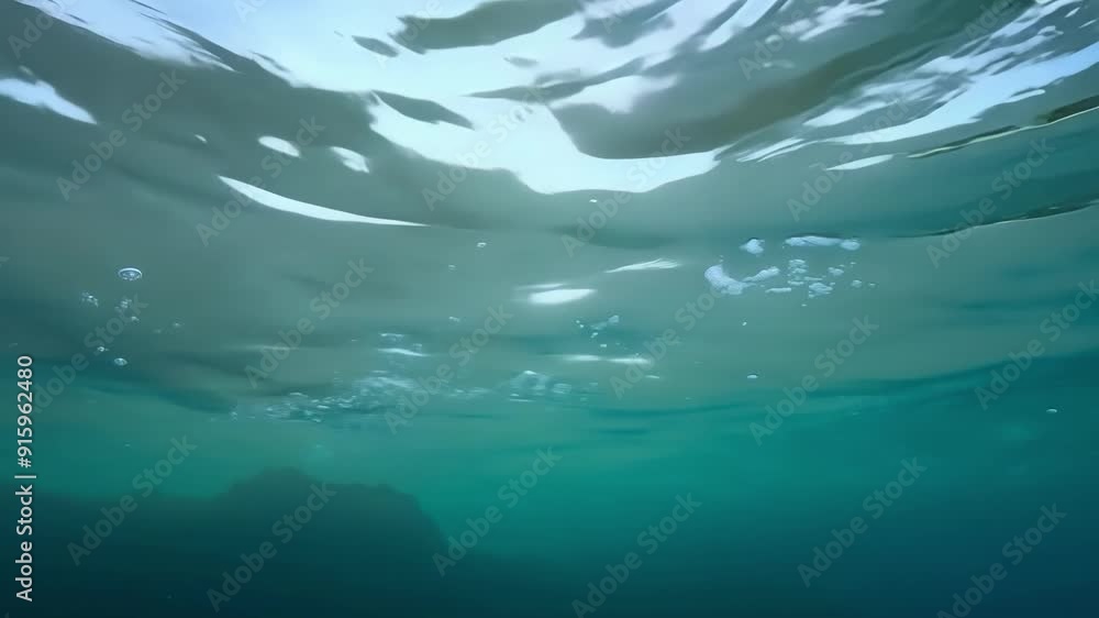Aufkleber filmed from below the water surface the ripples create a dreamy and otherworldly atmosphere as they 