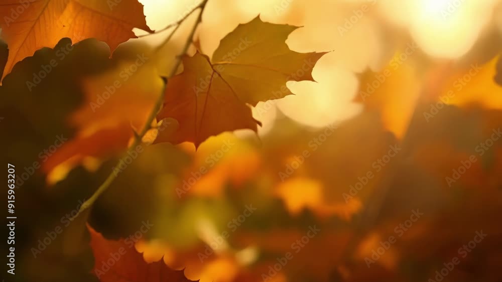 Aufkleber a closeup shot of a of autumn leaves with varying shades of orange creating a beautiful gradient of 