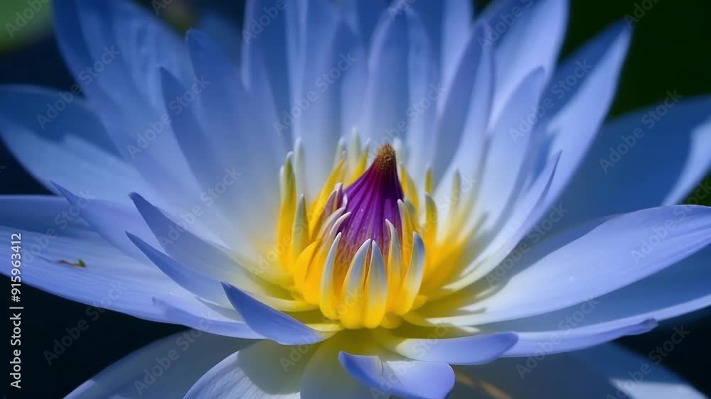 Poster the intricate design of a water lilys anther and stigma highlighted in stunning detail as the flower