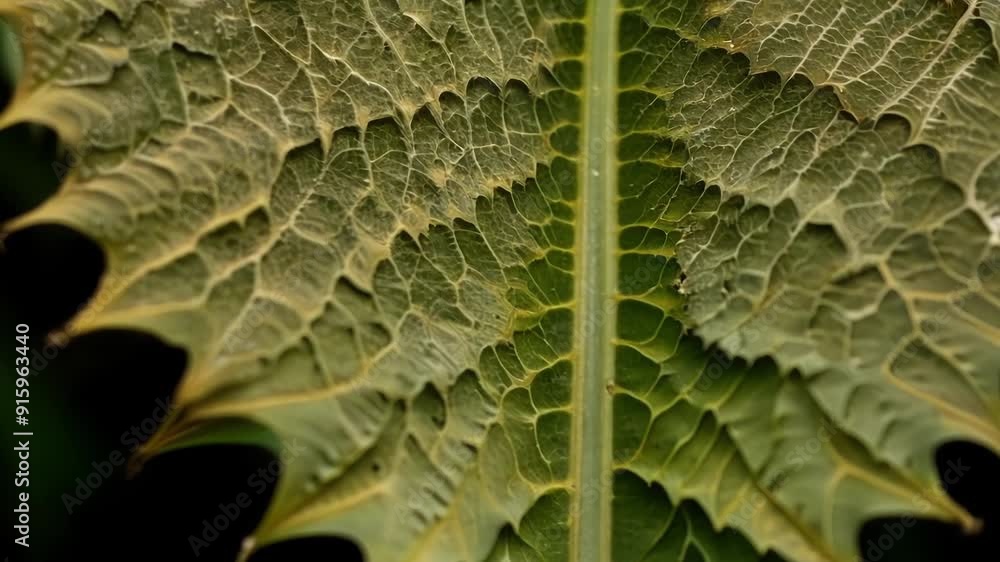 Poster Up close and personal with the bumpy and rough surface of a dried out fern leaf capturing its unique texture.