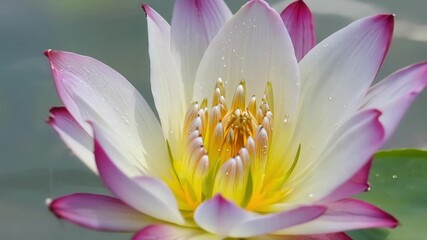 A detailed look at the heart of a blooming water lily capturing its timeless grace and natural elegance.