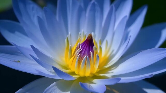 The intricate design of a water lilys anther and stigma highlighted in stunning detail as the flower reaches maturity.