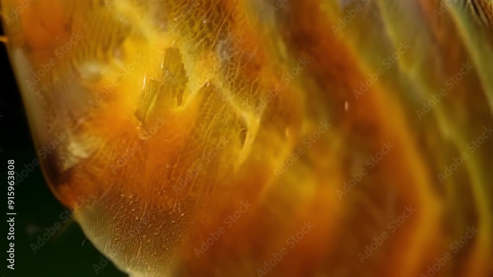 Fototapete in extreme closeup the camera captures every tiny detail of the chrysalis from its vibrant colors to
