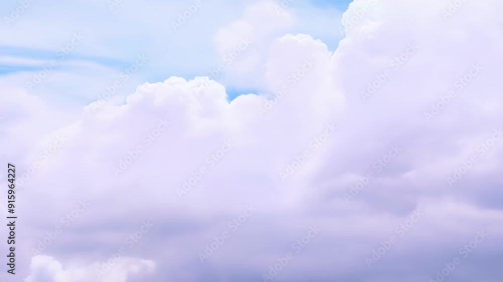 Poster fluffy cotton candylike clouds slowly morphing and dissipating into thin wisps.