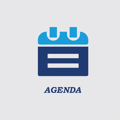 Black line icon for agenda