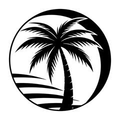 
palm tree silhouette, palm tree icon
