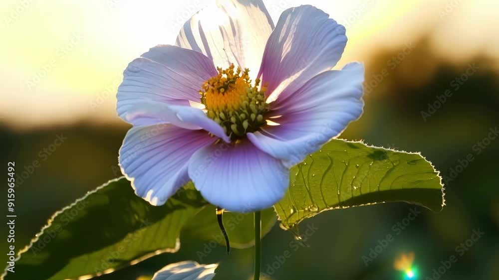 Poster the first rays of sunlight hit the morning glory causing it to open and reveal its delicate petals b