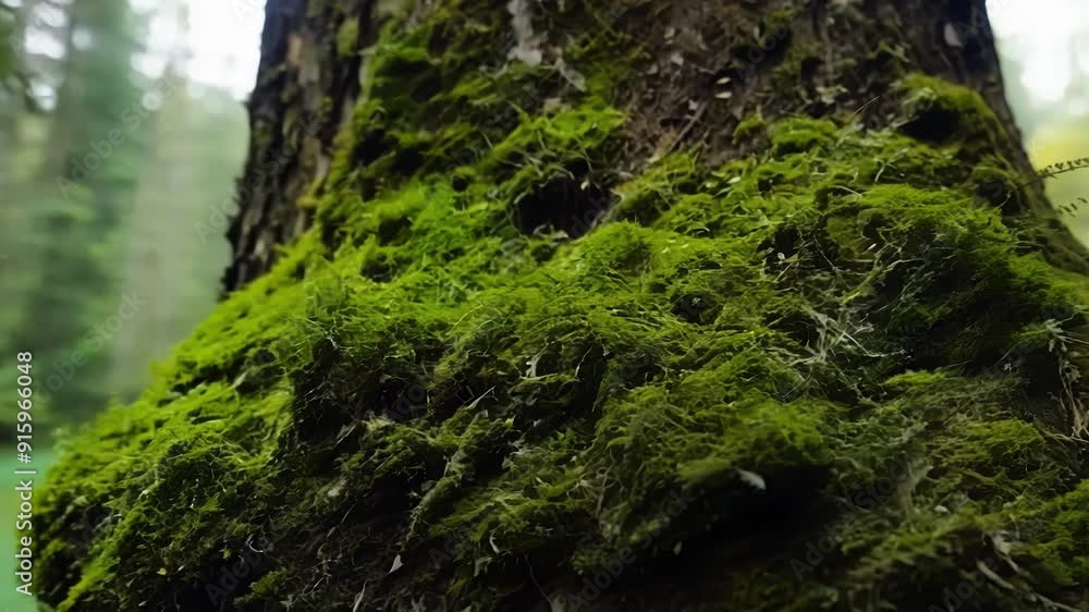 Aufkleber a closeup of moss at different stages of growth from tiny sprouts to lush mature patches showcasing 