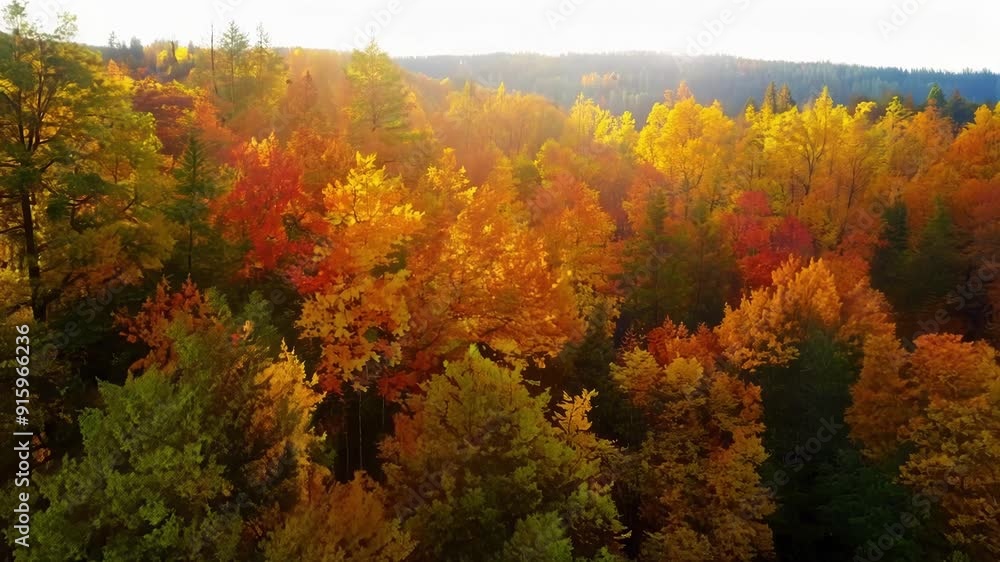 Aufkleber Timelapse footage shows the gradual change of leaves from beginning to end creating a mesmerizing display of natures paintbrush at work.