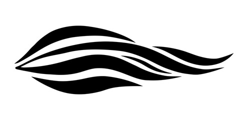 Tribal tattoo vector illustration. Black curve shapes on white background