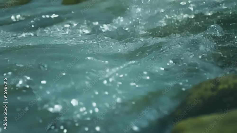 Poster the camera zooms in on a patch of bubbling water caused by small underwater currents as the stream l