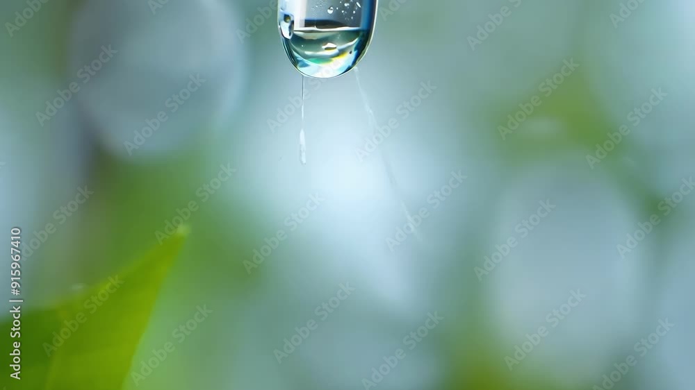 Poster A closeup of a single drop of water falling from the edge of a melting icicle symbolizing the transformation from winter to spring.