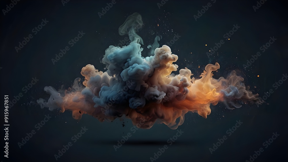 Poster overlays of the smoke and dust effect. creative components for digital design and photography. for e