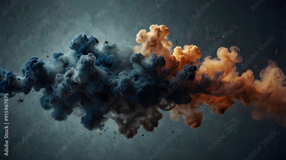 Poster overlays of the smoke and dust effect. creative components for digital design and photography. for e