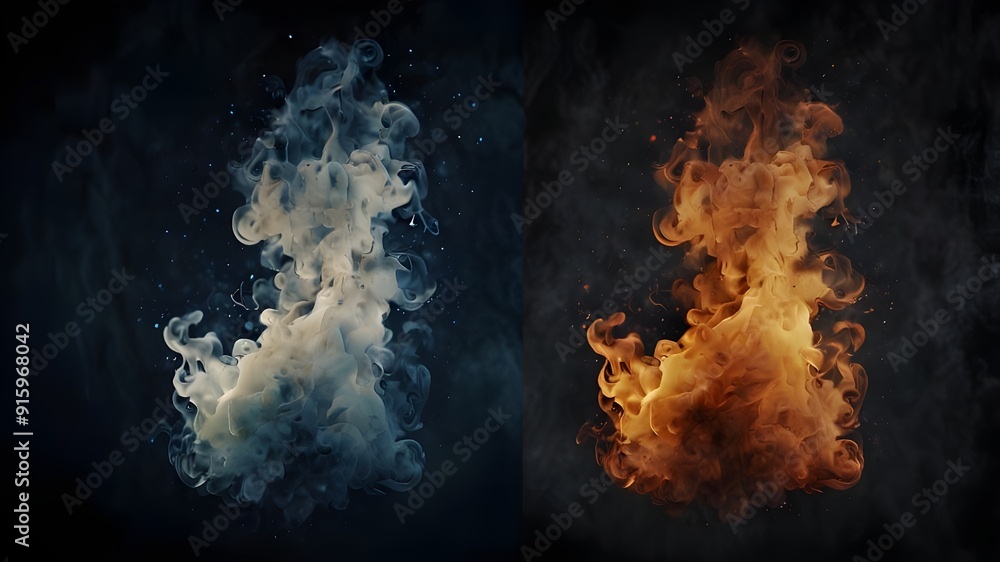 Poster overlays of the smoke and dust effect. creative components for digital design and photography. for e