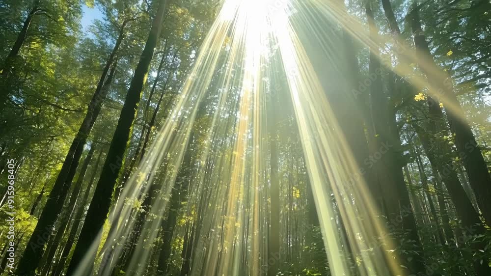 Aufkleber The sunlight streams through the delicate and intricate branches casting intricate patterns and shapes on the forest floor.