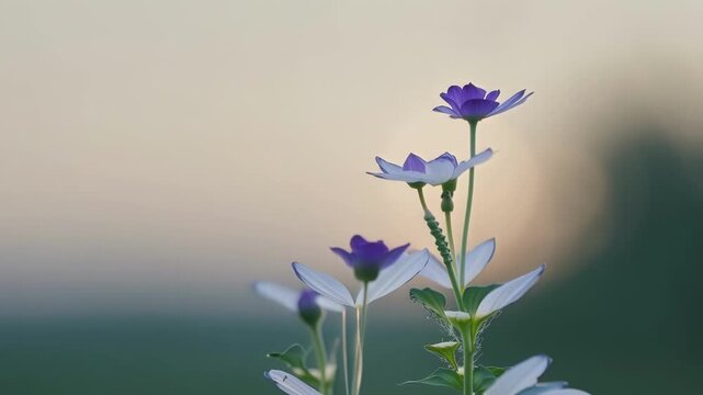 The delicate petals of a flower trembling as the wind brushes past.