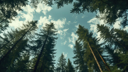 Fototapeta premium beautiful and shady pine forest.