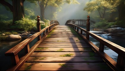 Fototapeta premium wooden bridge over the river