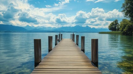 jetty at the chiemsee lake - bavaria