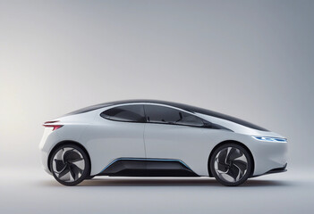 Obraz premium Electric car in concept EV car isolated on white background image ai generate
