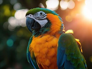 Fototapeta premium parrot isolated on cute background
