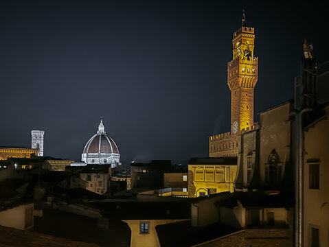 Italian town at night