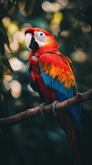 Obraz premium parrot isolated on summer background