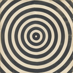 Naklejka premium An image with black and white concentric circles on a beige background. The circles are perfectly centered and have a uniform width. The background is a solid beige color.