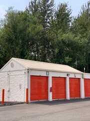 Naklejka premium Orange garage doors