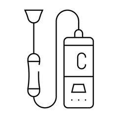 contact thermometer line icon vector. contact thermometer sign. isolated contour symbol black illustration