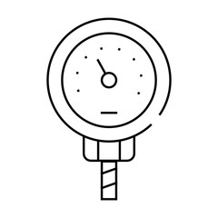 bimetallic thermometer line icon vector. bimetallic thermometer sign. isolated contour symbol black illustration