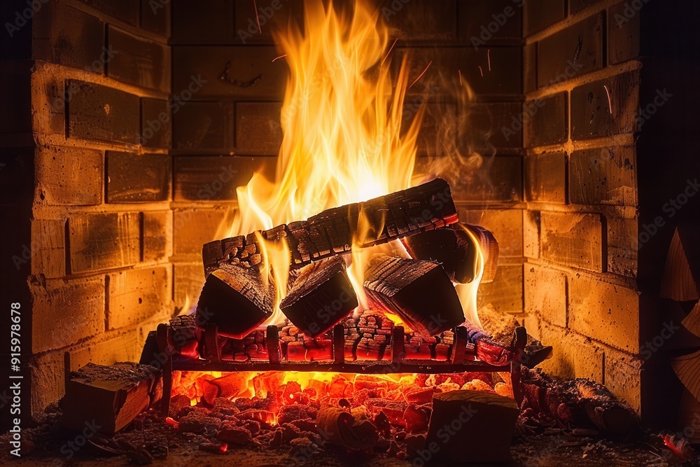Aufkleber the roaring flames create a snug atmosphere, inviting relaxation and warmth on a chilly night. gener