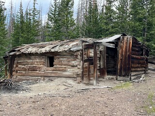 Log cabin in the woods