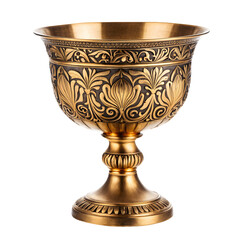 gold antique bowl isolated on transparent background