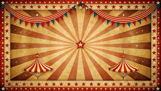 Vintage Carnival or Circus poster background template with retro fair aesthetic , vintage, carnival, circus, poster