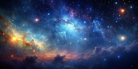 Naklejka premium Dark cosmic starry sky background, cosmos, galaxy, space, universe, night, stars, sky, celestial, black