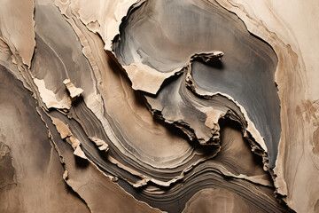 Abstract wooden texture with swirling grain patterns and cracked surface details