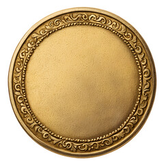gold coin blank isolated on transparent background